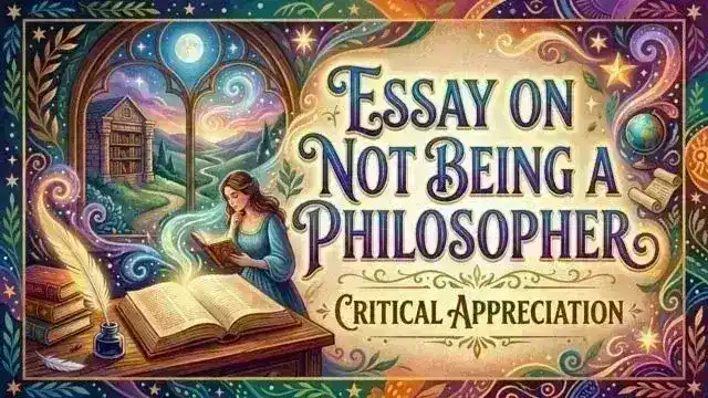 Essay On Not Being A Philosopher, Critical Appreciation