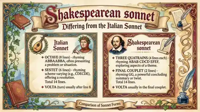 Shakespearean sonnet Differing from the Italian Sonnet