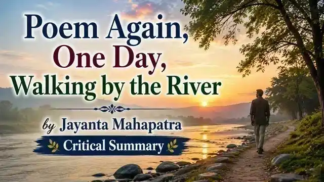 Poem Again, One Day, Walking by the River by Jayanta Mahapatra, Critical Summary
